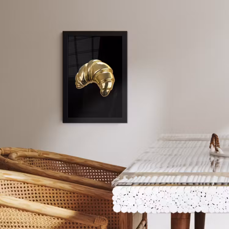 Cuadros enmarcados - Croissant - Pan - Oro - Negro — 3