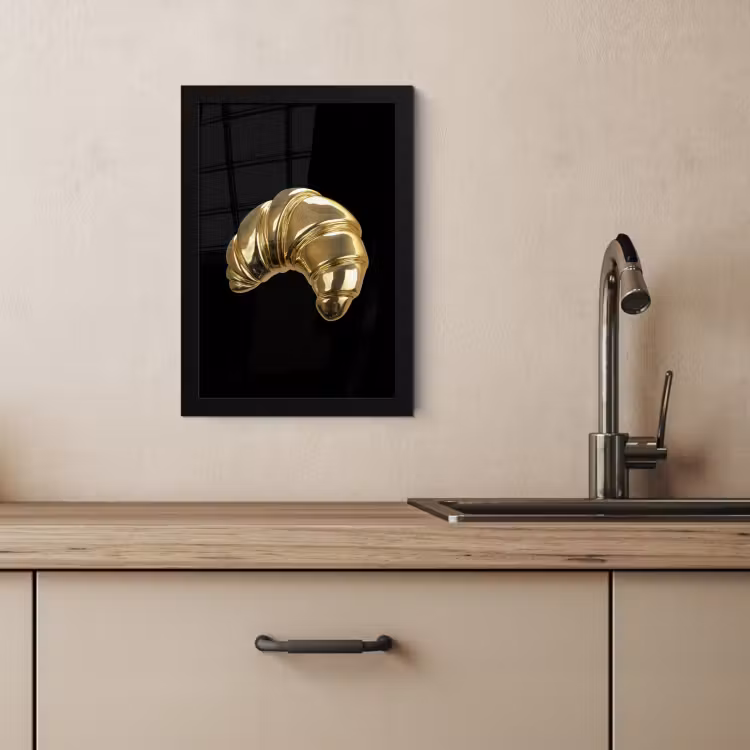 Cuadros enmarcados - Croissant - Pan - Oro - Negro — 4