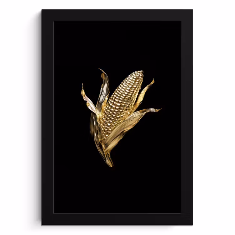 Cuadros enmarcados - Maíz - Alimentos - Oro - Negro — 1