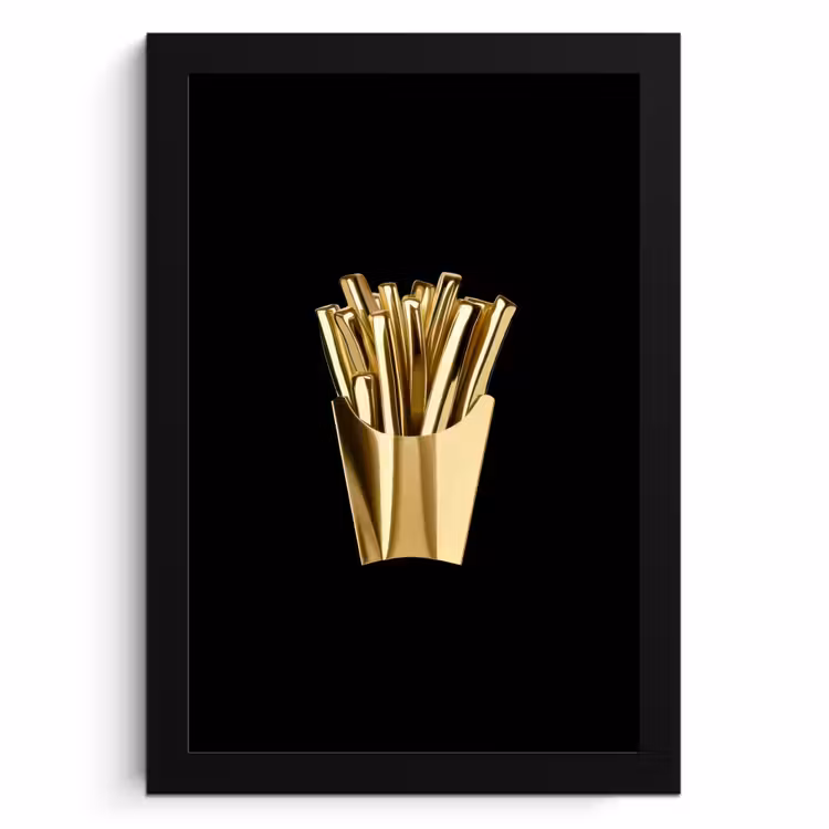 Cuadros enmarcados - Patatas fritas - Oro - Cromo - Alimentación — 1