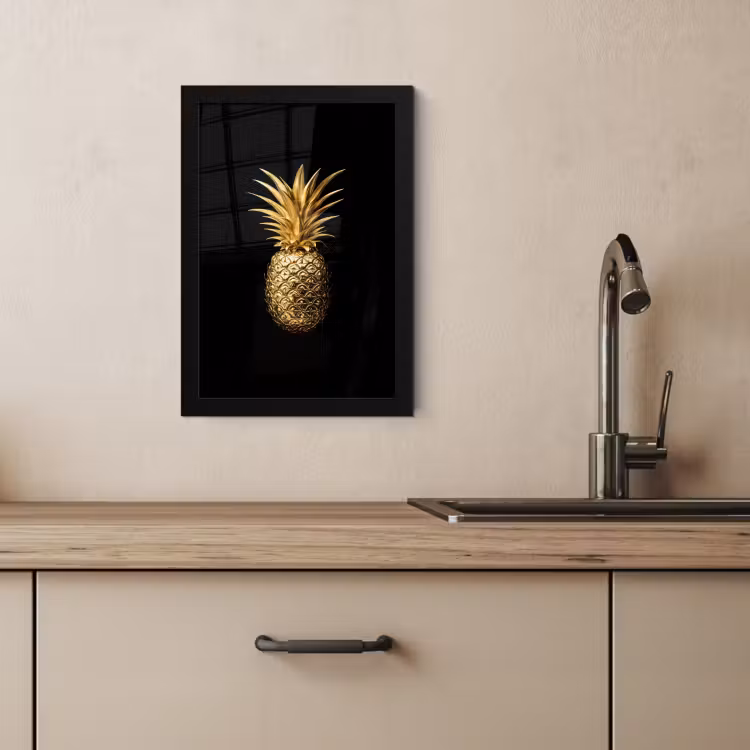 Cuadros enmarcados - Piña - Negro - Oro - Lujo — 4