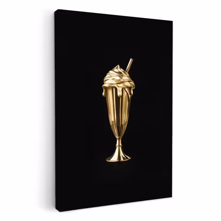 Lienzos decorativos - Batido - Oro - Beber - Negro — 1