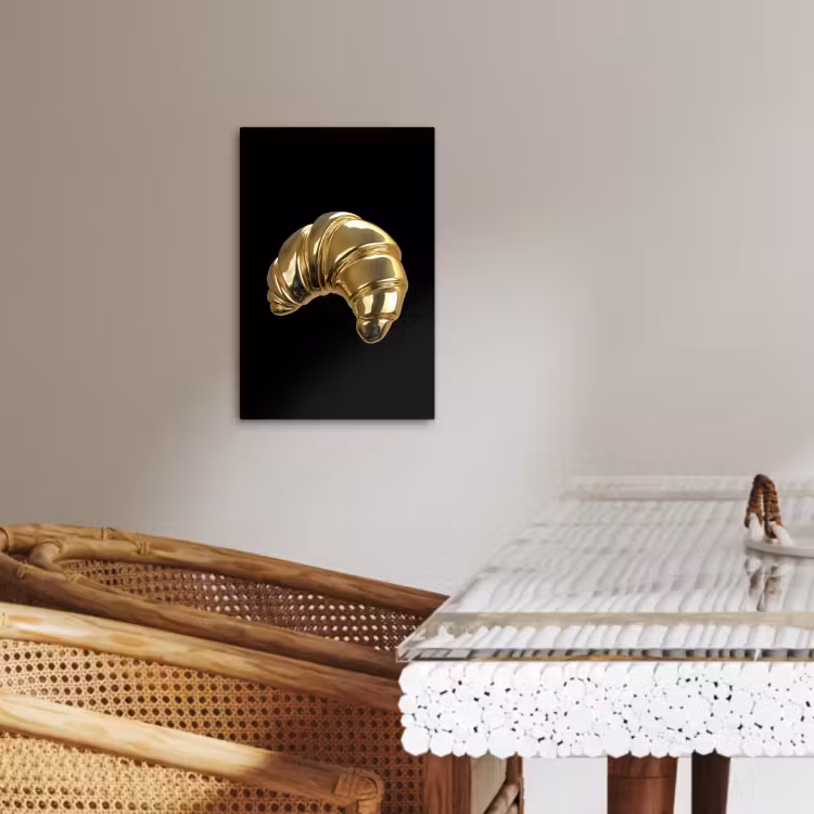 Lienzos decorativos - Croissant - Pan - Oro - Negro — 3