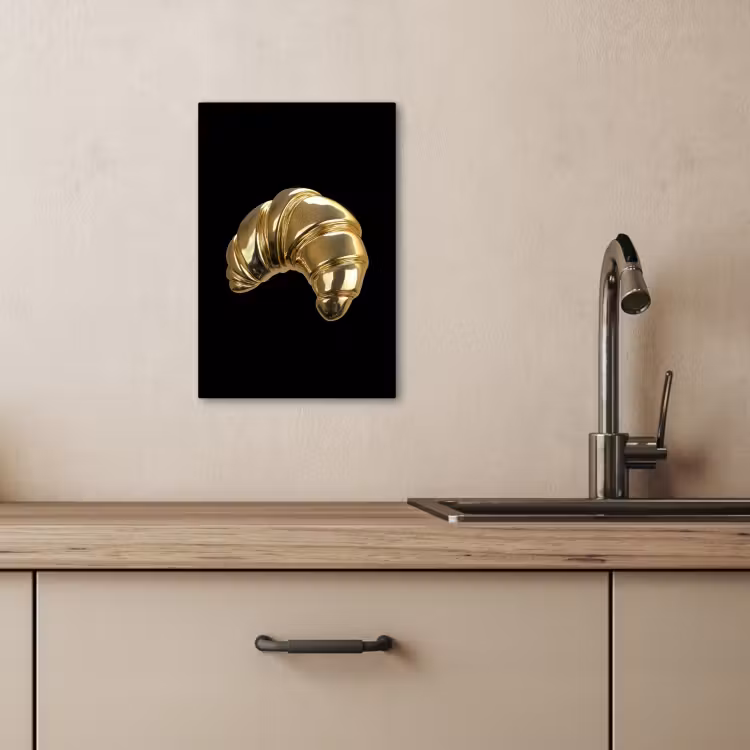Lienzos decorativos - Croissant - Pan - Oro - Negro — 4