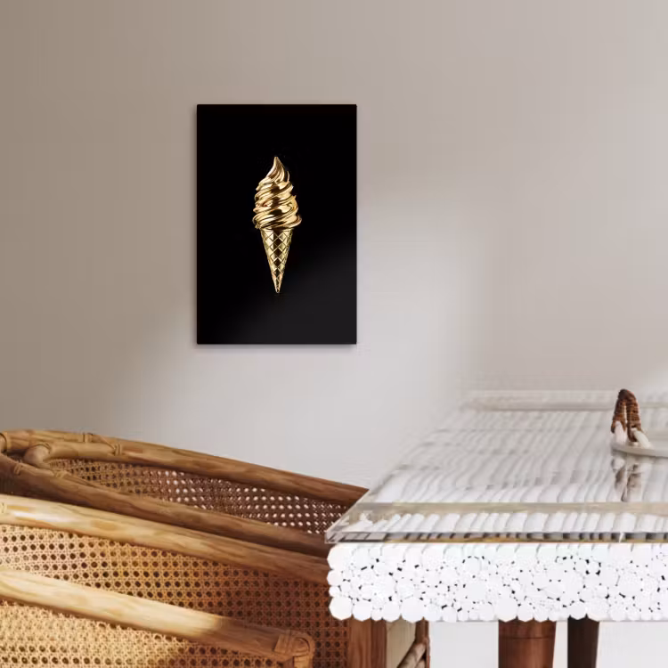 Lienzos decorativos - Helado - Oro - Negro - Alimentos — 4