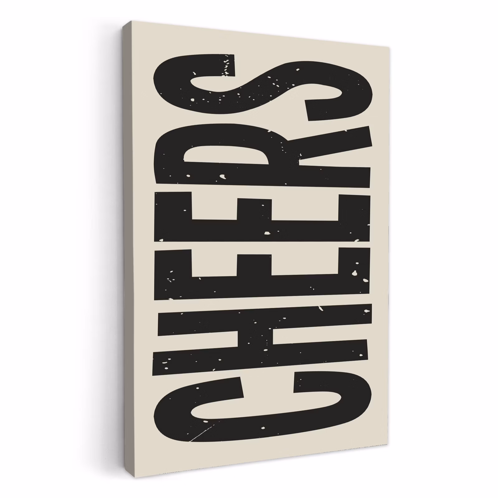 Lienzos decorativos - Cheers - Japandi - Negro - Letras — 1
