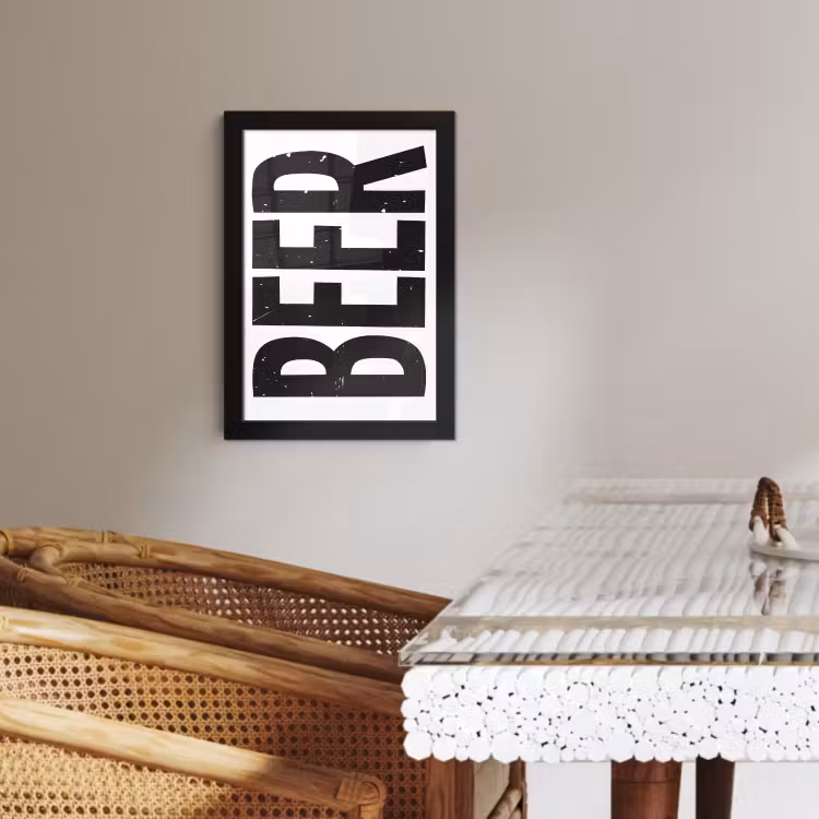 Cuadros enmarcados - Cerveza - Japandi - Decoración - Negro — 2