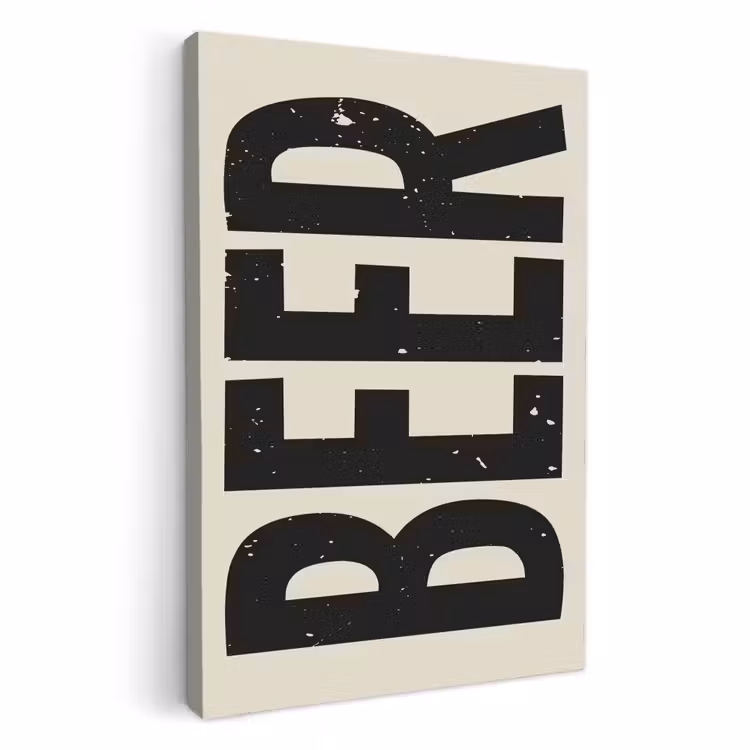 Lienzos decorativos - Oso - Vintage - Negro - Beige — 1