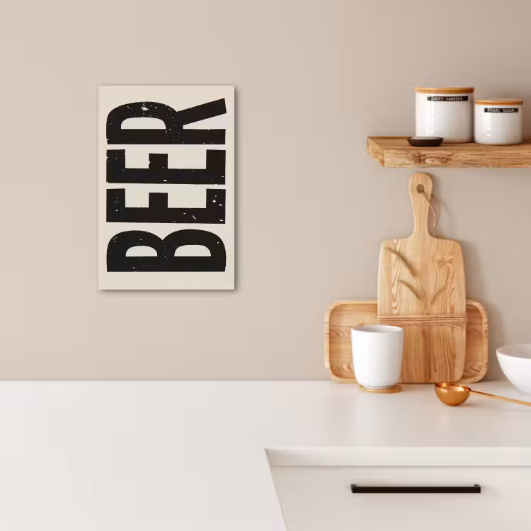 Lienzos decorativos - Oso - Vintage - Negro - Beige — 2