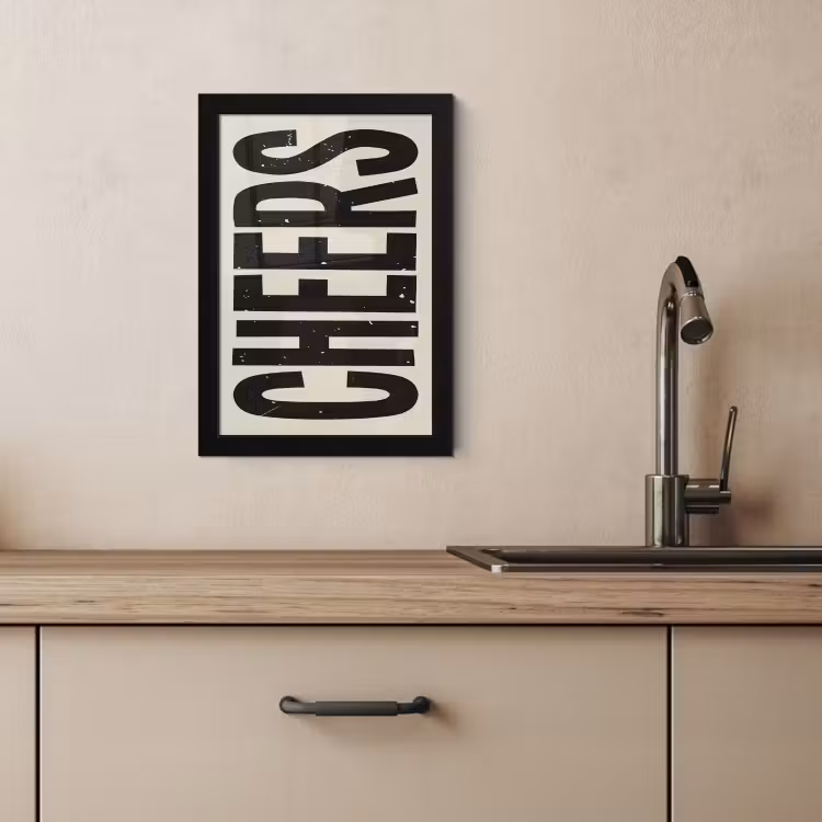 Cuadros enmarcados - Cheers - Japandi - Negro - Letras — 3