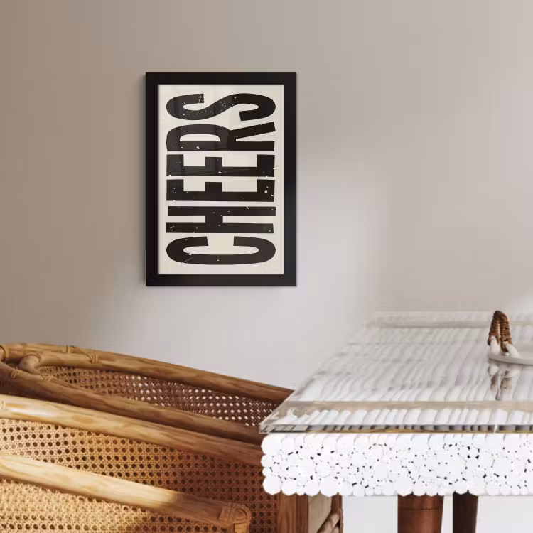 Cuadros enmarcados - Cheers - Japandi - Negro - Letras — 4