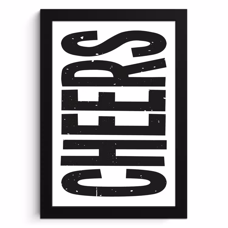 Cuadros enmarcados - Retro - Cheers - Negro - Decoración — 1
