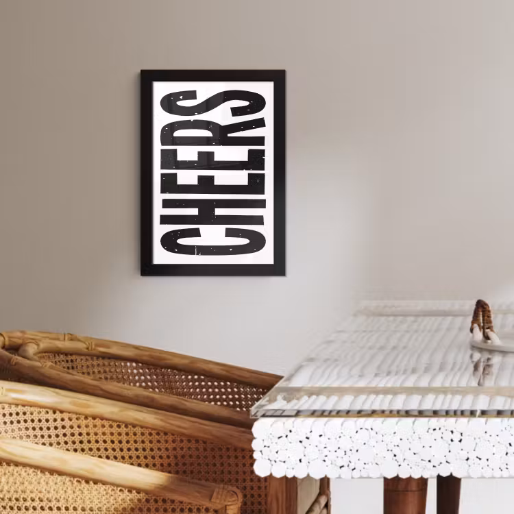Cuadros enmarcados - Retro - Cheers - Negro - Decoración — 2
