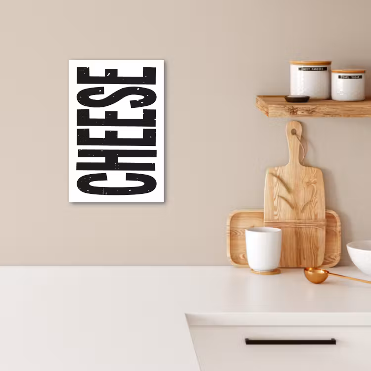 Lienzos decorativos - Negro - Vintage - Queso - Japandi — 4