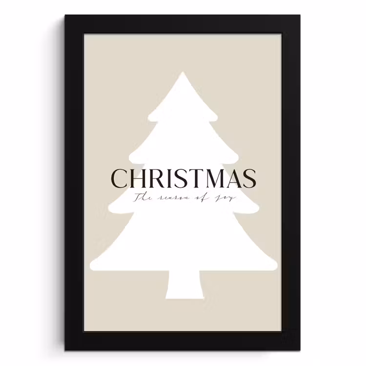 Cuadros enmarcados - Árbol de Navidad - Japandi - Navidad - Beige — 1