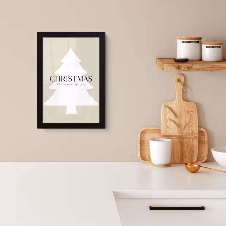 Cuadros enmarcados - Árbol de Navidad - Japandi - Navidad - Beige — 2