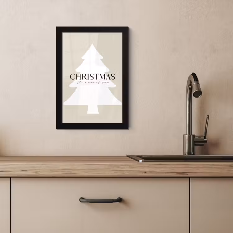 Cuadros enmarcados - Árbol de Navidad - Japandi - Navidad - Beige — 3