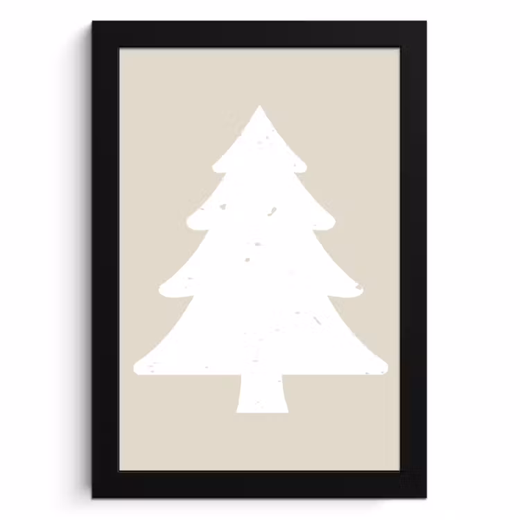 Cuadros enmarcados - Japandi - Árbol de Navidad - Beige - Decoración navideña — 1