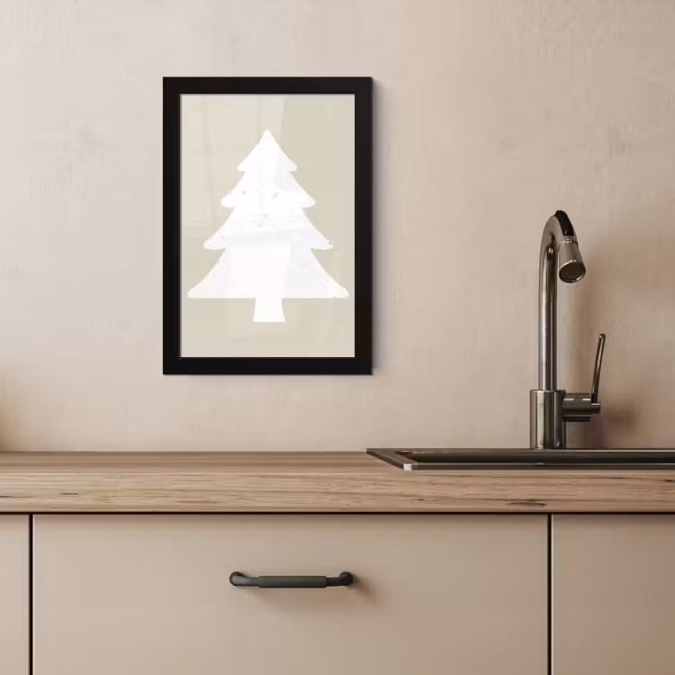 Cuadros enmarcados - Japandi - Árbol de Navidad - Beige - Decoración navideña — 4