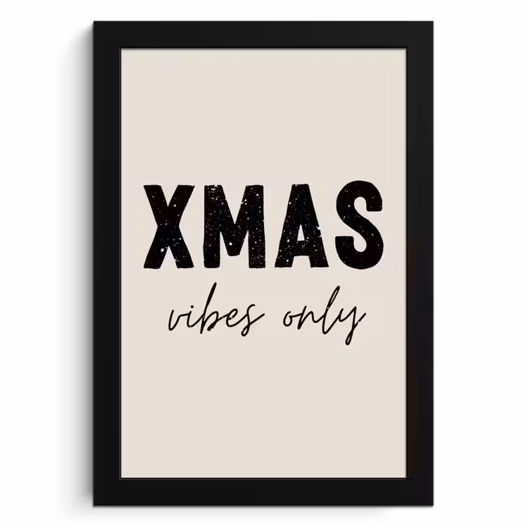 Cuadros enmarcados - Navidad - Proverbio - xmas vibes only - Beige — 1