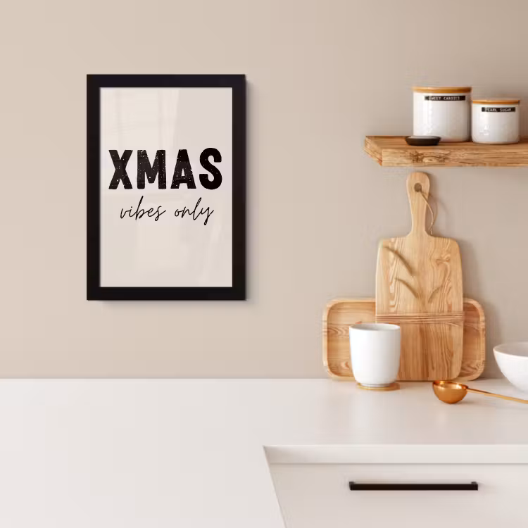 Cuadros enmarcados - Navidad - Proverbio - xmas vibes only - Beige — 2
