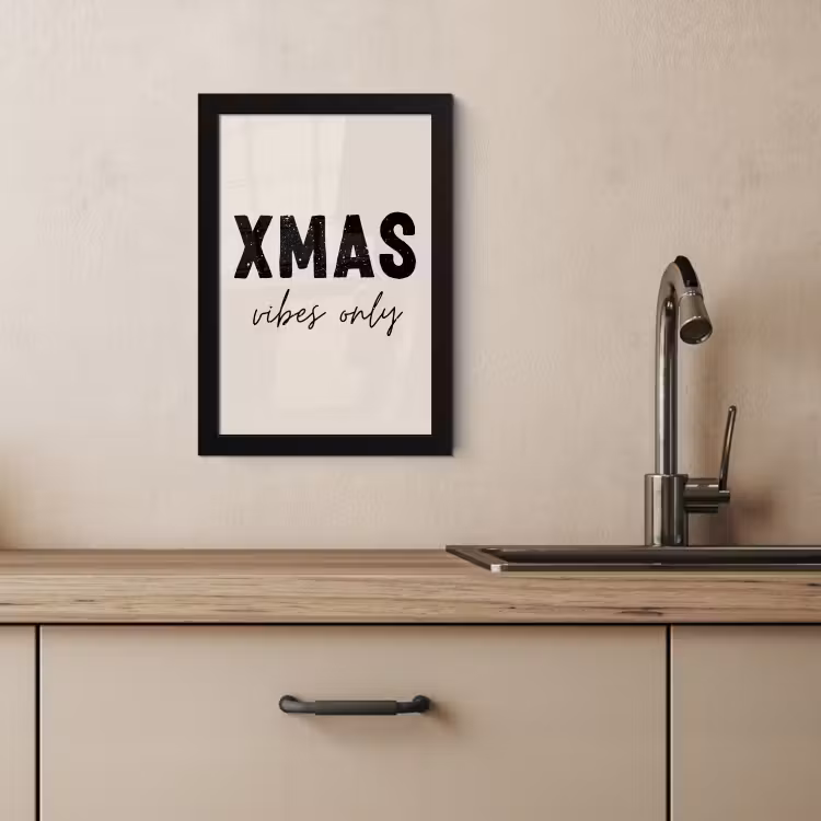 Cuadros enmarcados - Navidad - Proverbio - xmas vibes only - Beige — 3
