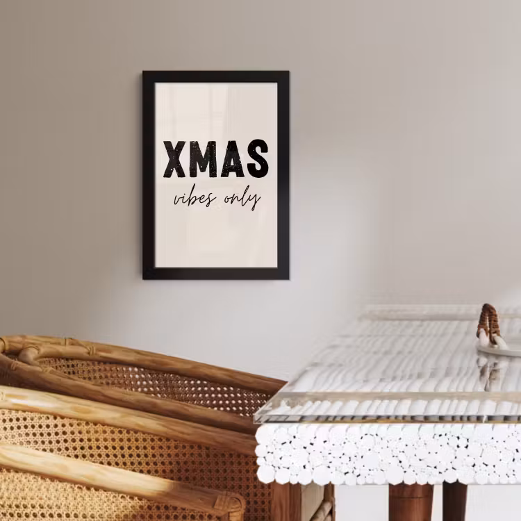 Cuadros enmarcados - Navidad - Proverbio - xmas vibes only - Beige — 4