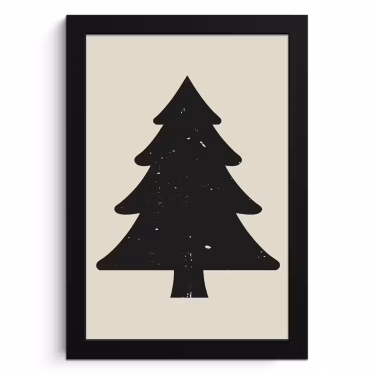 Cuadros enmarcados - Árbol de Navidad - Árbol de Navidad negro - Árbol - Japandi — 1
