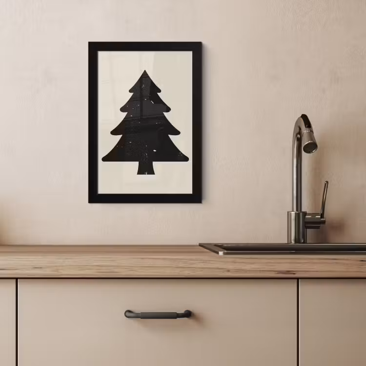Cuadros enmarcados - Árbol de Navidad - Árbol de Navidad negro - Árbol - Japandi — 4