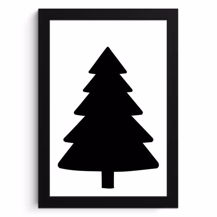 Cuadros enmarcados - Árbol de Navidad - Negro - Navidad - Fiesta — 1