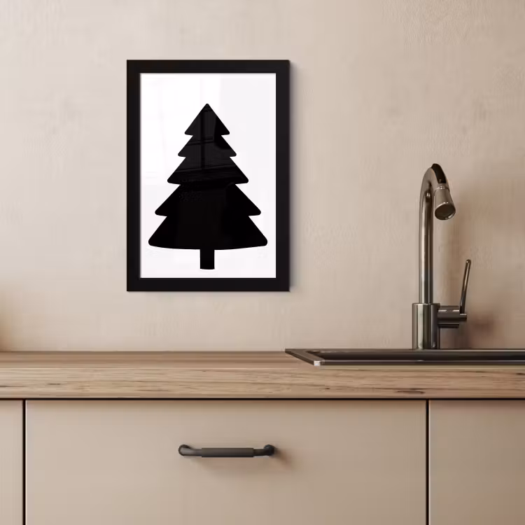 Cuadros enmarcados - Árbol de Navidad - Negro - Navidad - Fiesta — 4