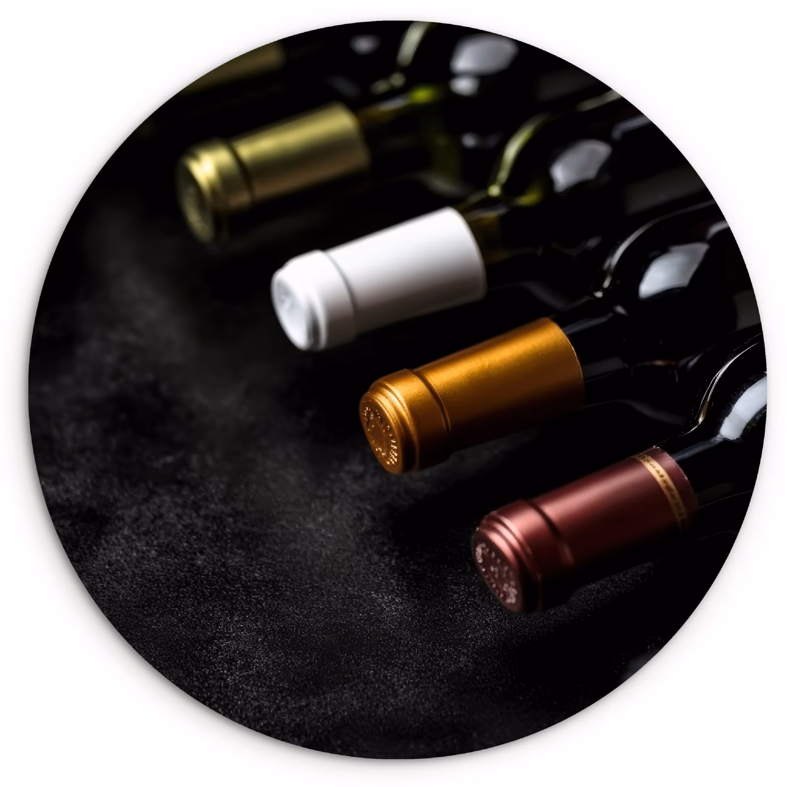 Cuadro redondo - Vino - Botellas - Variedad - Sabores — 1