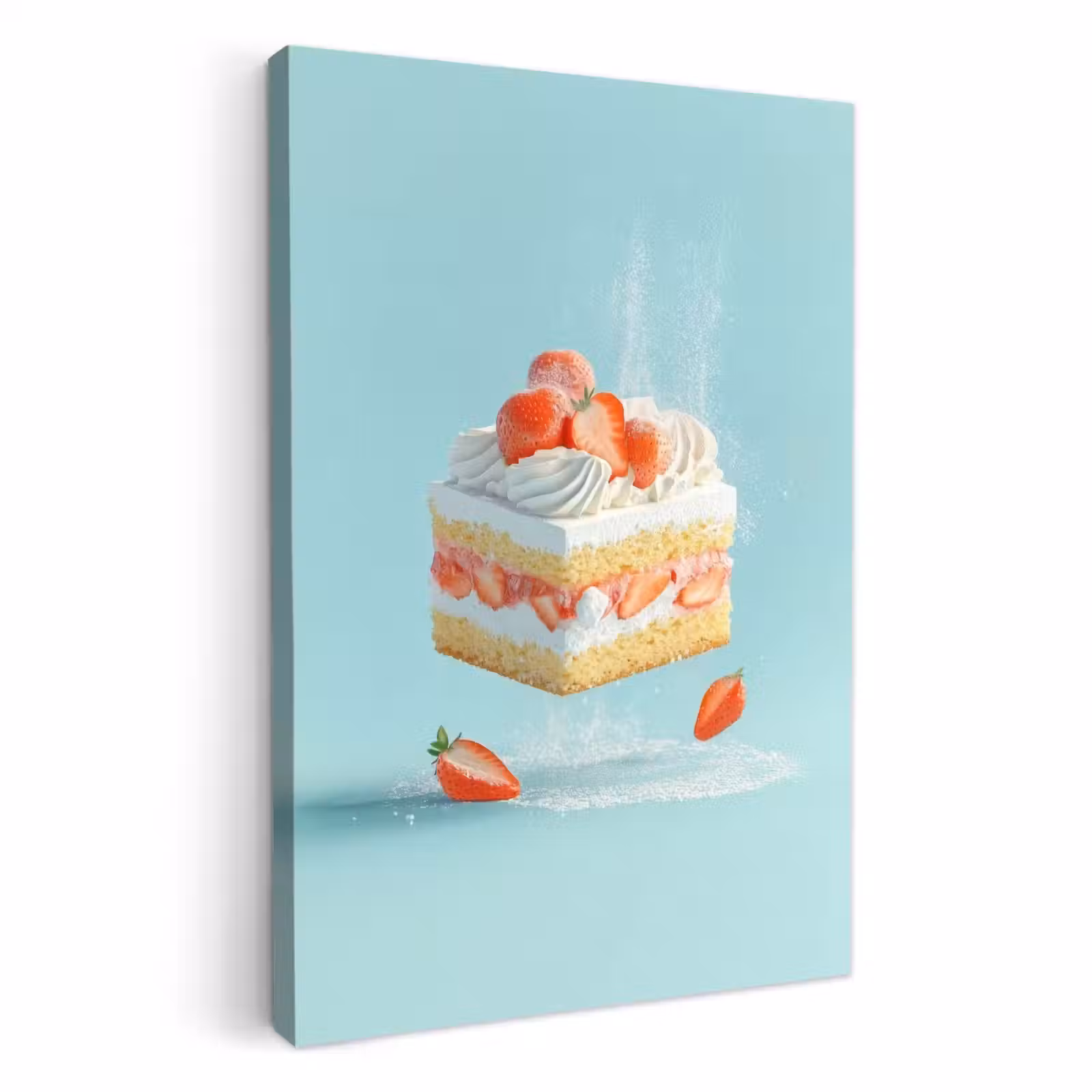 Lienzos decorativos - Nata montada - Tarta - Azul - Alimentos — 1