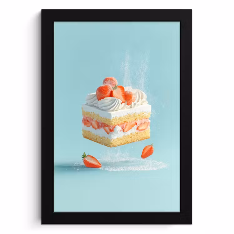 Cuadros enmarcados - Nata montada - Tarta - Azul - Alimentos — 1