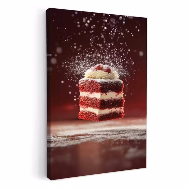 Lienzos decorativos - Aterciopelado - Rojo - Pastel - Comida — 1