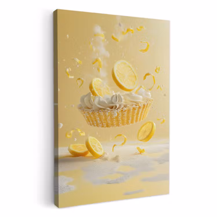 Lienzos decorativos - Limón - Pastel - Comida - Amarillo — 1
