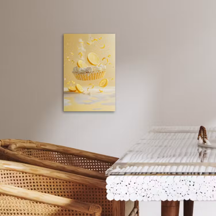 Lienzos decorativos - Limón - Pastel - Comida - Amarillo — 4