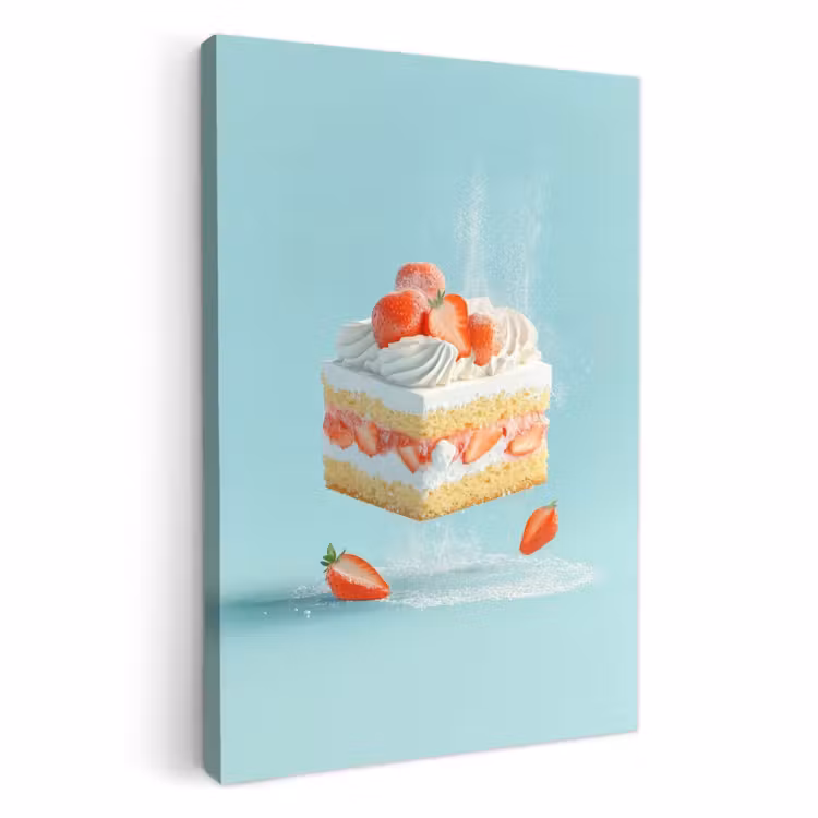Lienzos decorativos - Nata montada - Tarta - Azul - Alimentos — 1