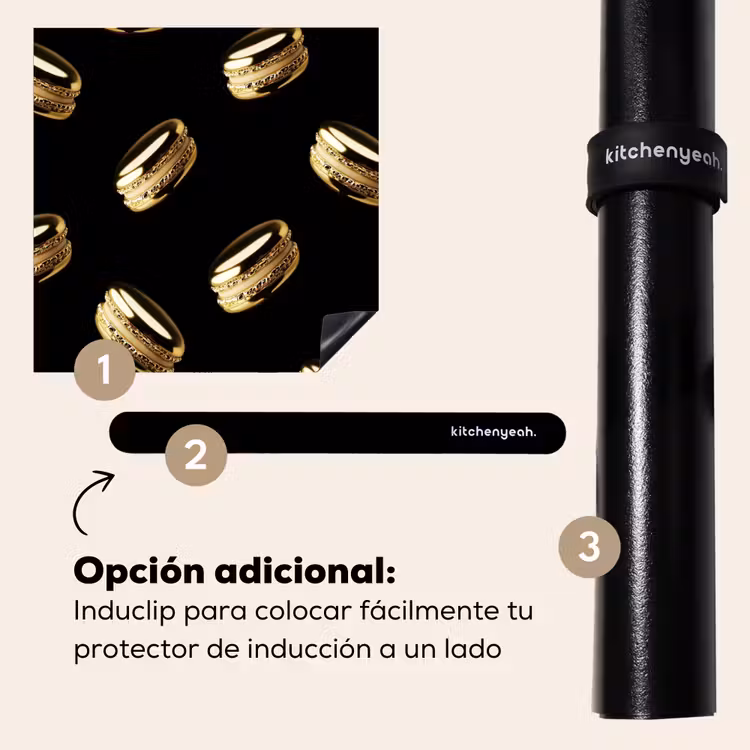 Protector de inducción - Macaron - Motivo - Oro - Nero — 8