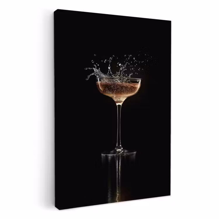 Lienzos decorativos - Cóctel - Negro - Salpicaduras - Vidrio — 1