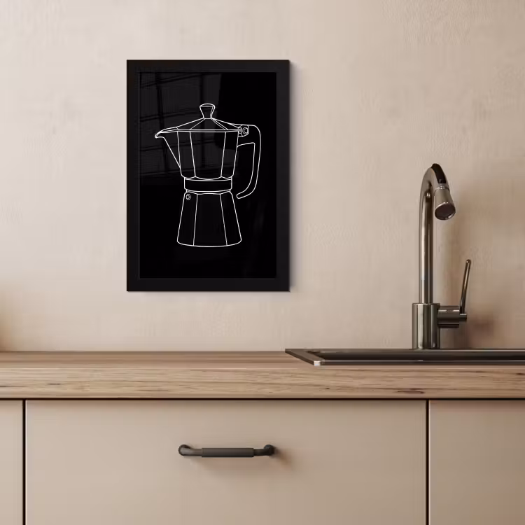 Cuadros enmarcados - Mug pot - Negro - Blanco - Dibujo lineal — 4