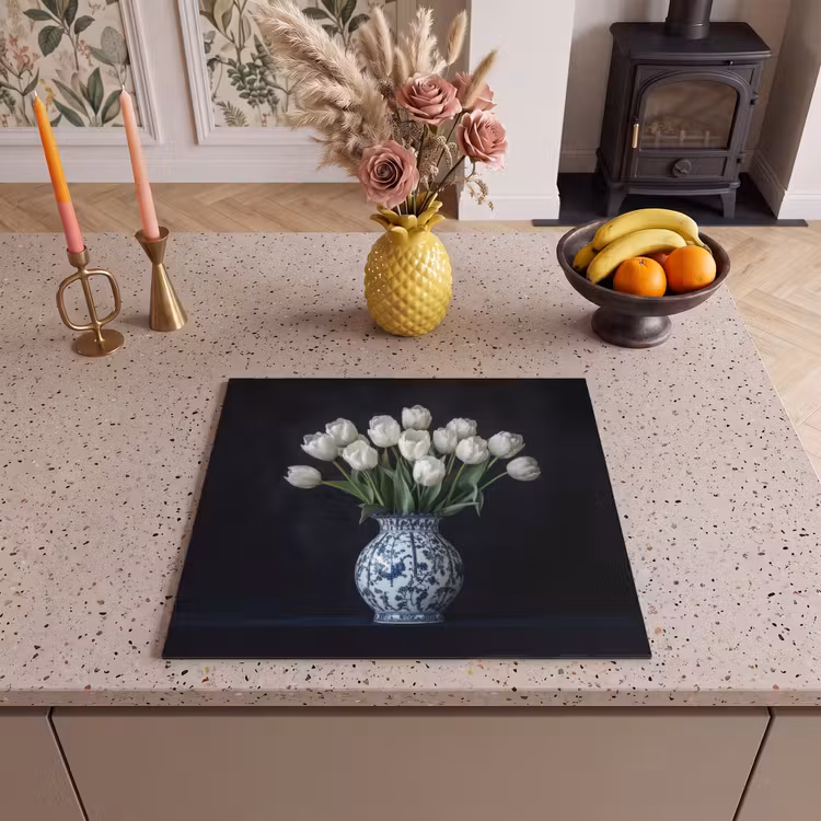 Protector de inducción - Bianco - Fiori - Tulipani - Vaso — 3