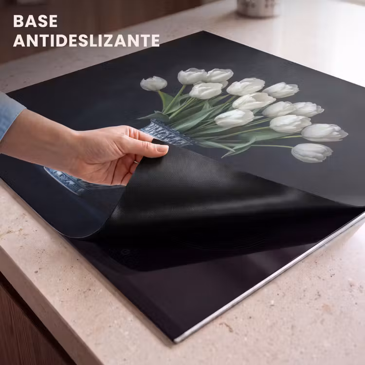 Protector de inducción - Bianco - Fiori - Tulipani - Vaso — 6