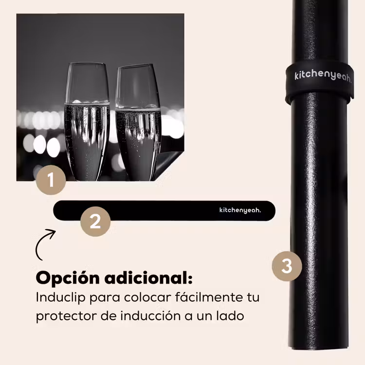 Protector de inducción - Bollicine - Cin cin - Bicchieri da champagne - Luci della città — 8