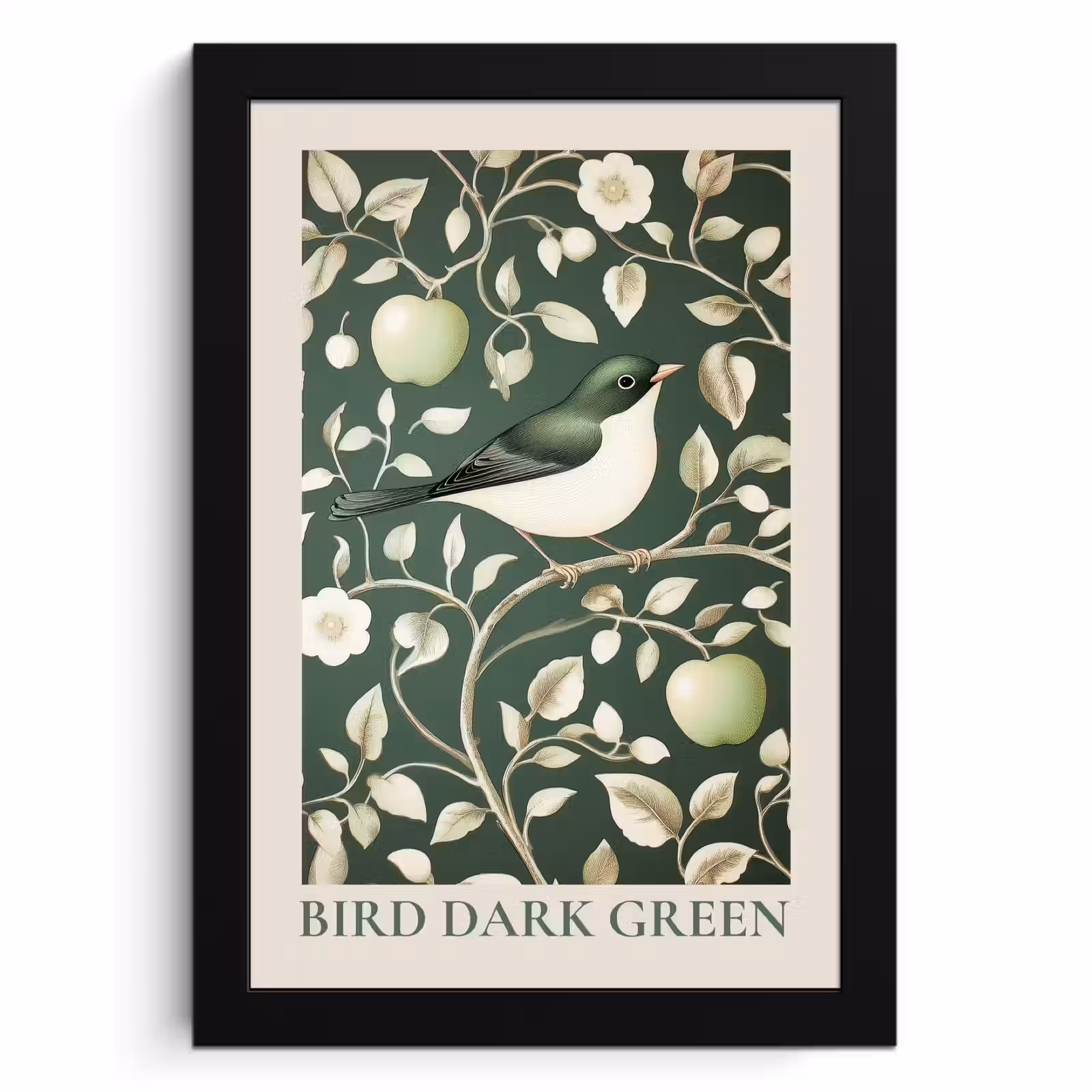 Cuadros enmarcados - Verde - Pájaro - Flores — 1