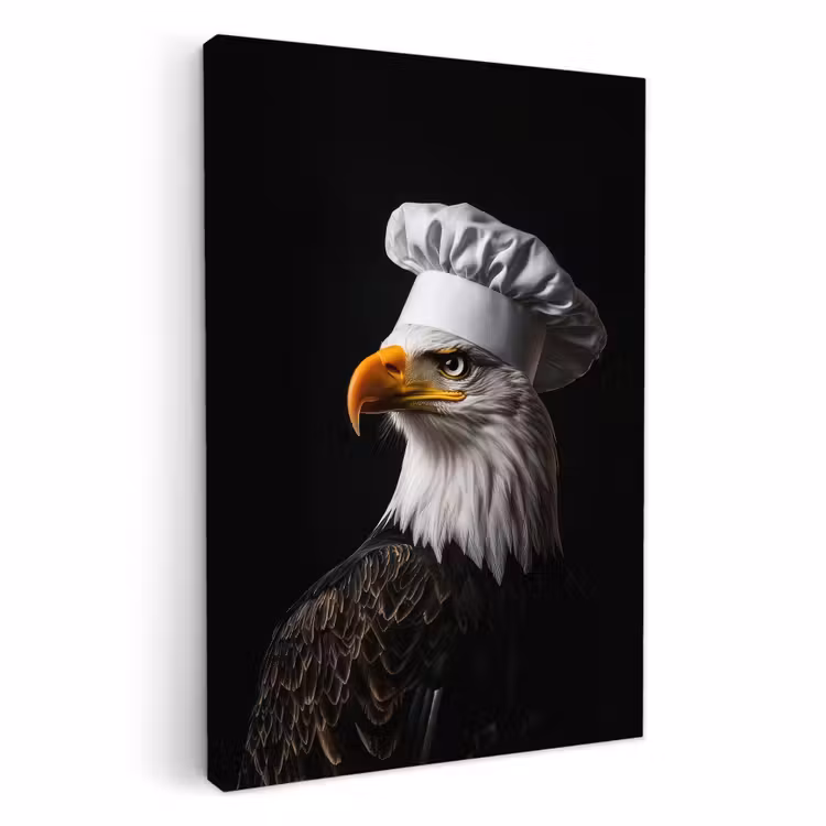 Lienzos decorativos - Águila - América - Gorro de cocinero - Ave - Fuerte — 1