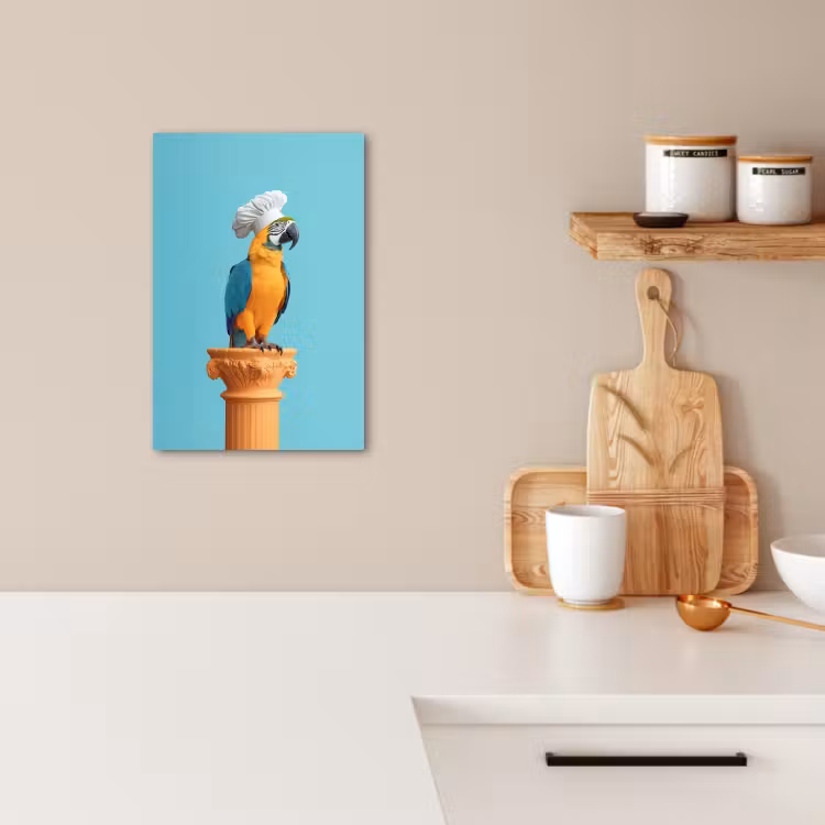 Lienzos decorativos - Loro - Gorro de cocinero - Divertido - Ave — 4