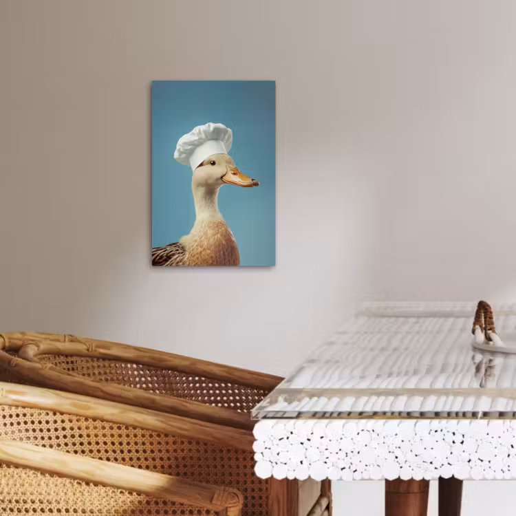 Lienzos decorativos - Pato - Gorro de cocinero - Lindo - Ave — 4