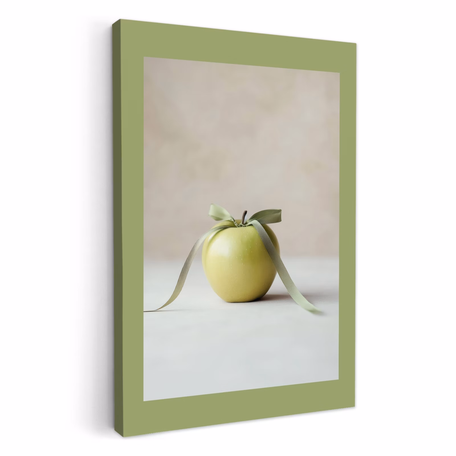 Lienzos decorativos - Verde - Manzana - Pajarita — 1