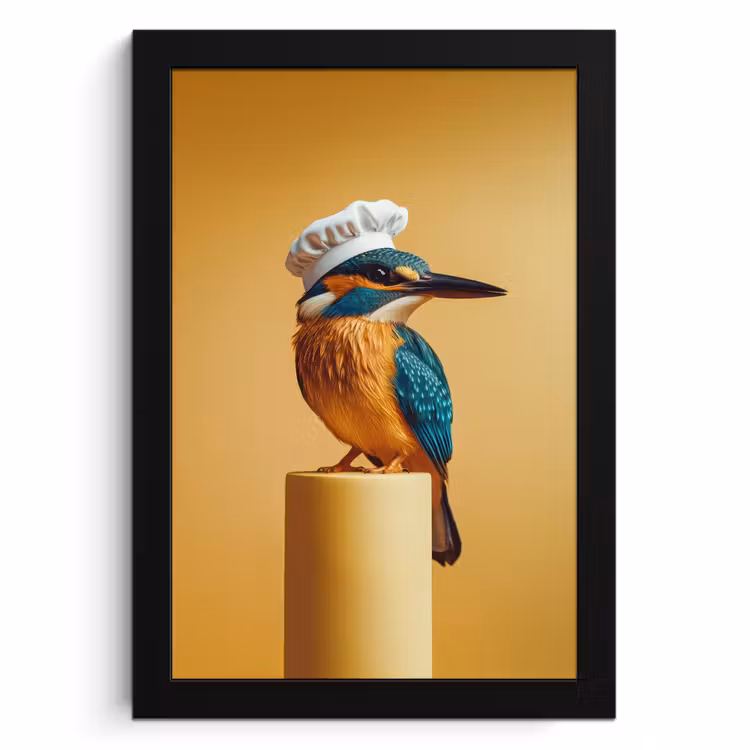 Cuadros enmarcados - Martín pescador - Columna - Gorro de cocinero - Ave — 1